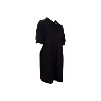 MUGUOGUOMU Short Sleeved Dress Women's Black