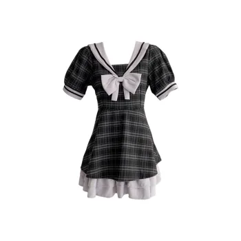 XIAOJUCHUANLI Short Sleeved Dress Women's Black