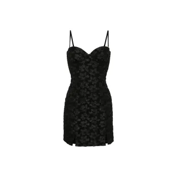 Rotate 3D Jacquard Mini Slip Dress
