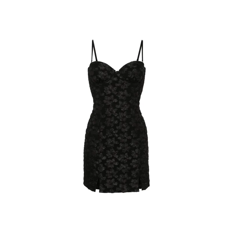 Rotate 3D Jacquard Mini Slip Dress-0