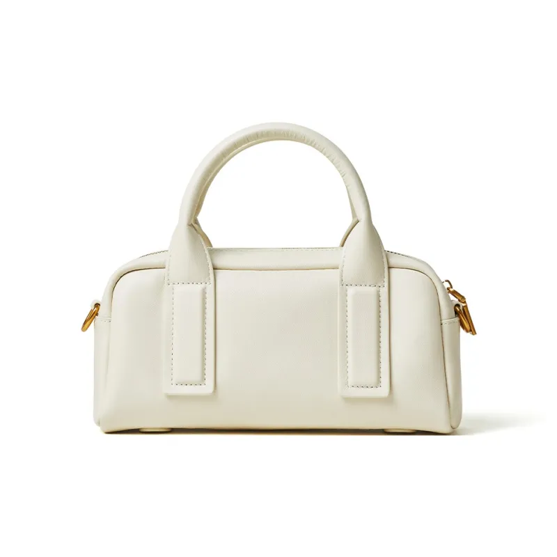 ROBERTA DI CAMERINO Cow Leather Shoulder Bag, Crossbody Bag, Handbag Women's Black/Milkshake White-4