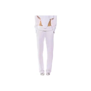 SAMI MIRO VINTAGE FW24 FOLD OVER SWEATPANTS IN WHITE TERRY Knitted Sports Pants Women's White