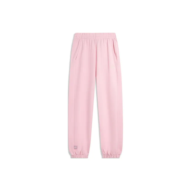 LiNing Sports Life Collection Knitted Sweatpants Women's Sheer Pink B Regular-0