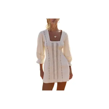 FREE PEOPLE Jules Mini Long-Sleeved Dresses Women's Coconut Milk/Coconut Milk Color