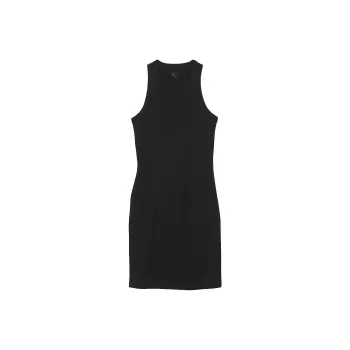Victoria's Secret PINK CONTOUR RIBBED MINI DRESS/Black Sleeveless Dress Women's Black