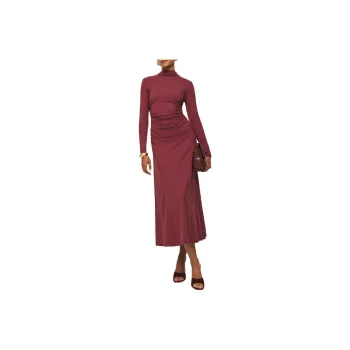 REFORMATION Nemy Knit Dress Long-Sleeved Dresses Women's Base Candy Red