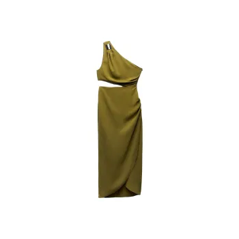ZARA Sleeveless Dresses Women's Olive Green