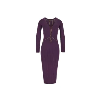 Elisabetta Franchi Long Sleeved Dresses Women's Purple
