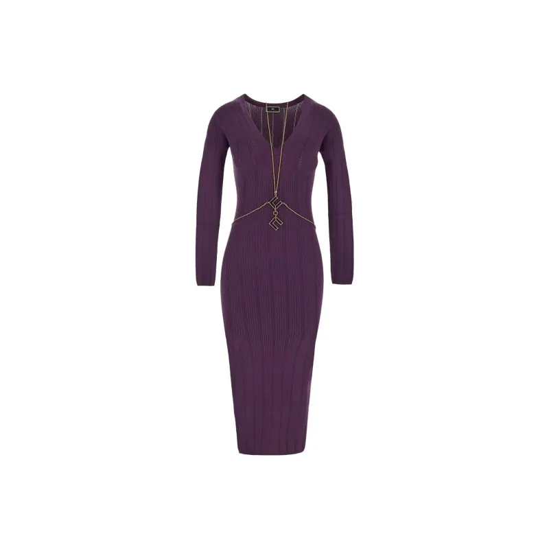 Elisabetta Franchi Long Sleeved Dresses Women's Purple-0