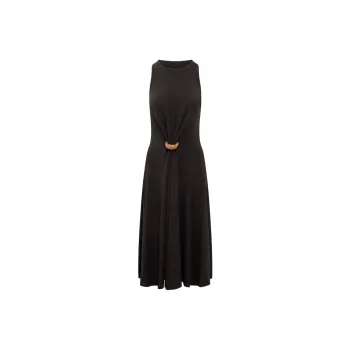 Ferragamo Ruched Detail Flared Hem Dress