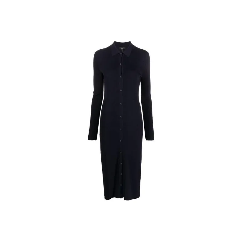 RAG&BONE Herringbone knit Buttoned Shirt Dress-0