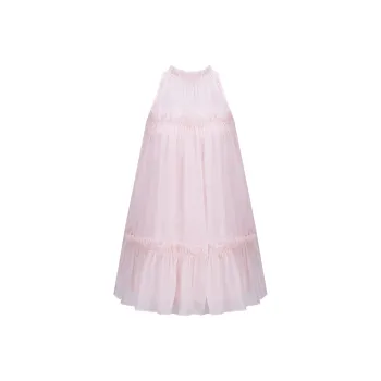 Girly Fancy Club Sleeveless Dress Women's Pearl Pink