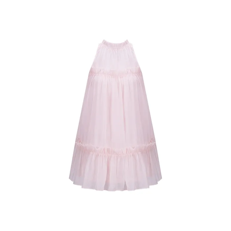 Girly Fancy Club Sleeveless Dress Women's Pearl Pink-0