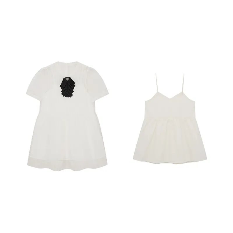 D'zzit Short Sleeved Dress Women's White-0