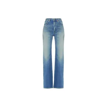 SAINT LAURENT Button Detailed Straight Leg Jeans