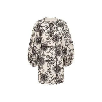 Zimmermann Tallow Embroidered Mini Dress