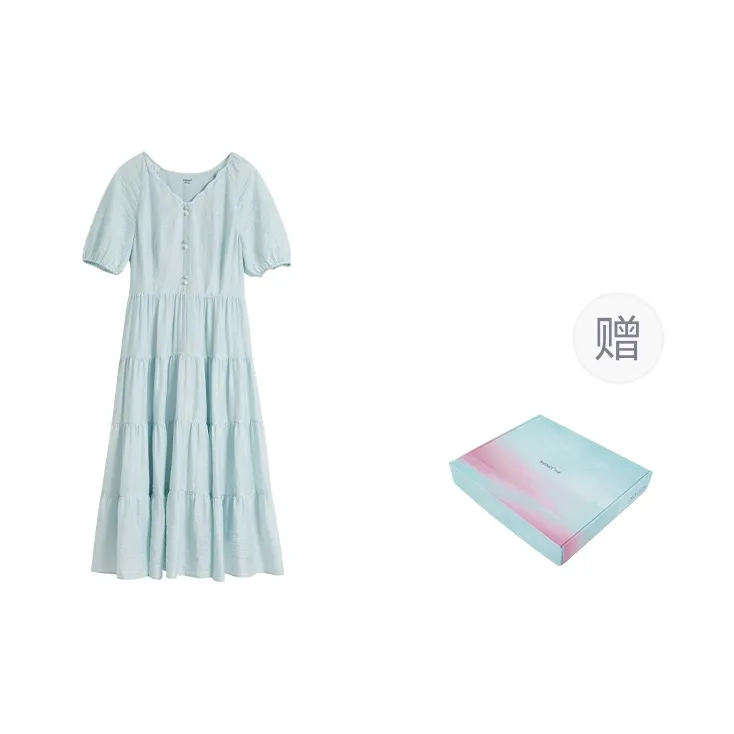 Inman Short Sleeved Dress Women's Gift Box Set Pink Blue-2