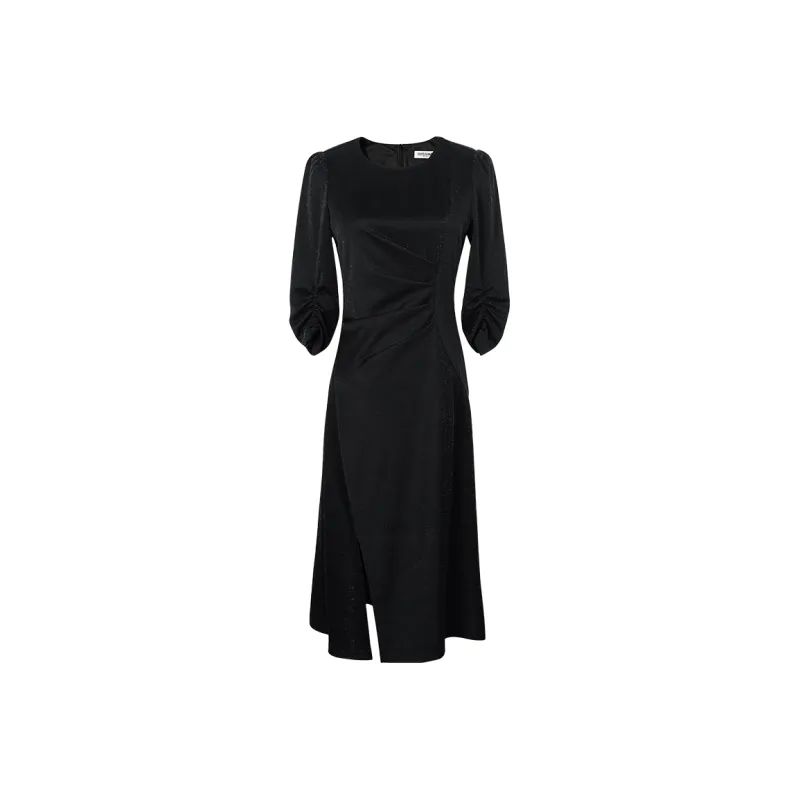MISSSHINE Long Sleeved Dresses Women's Black-0