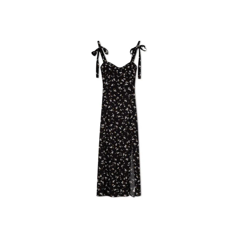 Tommy Hilfiger Slip Dresses Women's Black Print-0