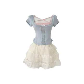 ABBY GODDESS Short Sleeved Dress Women's Blue