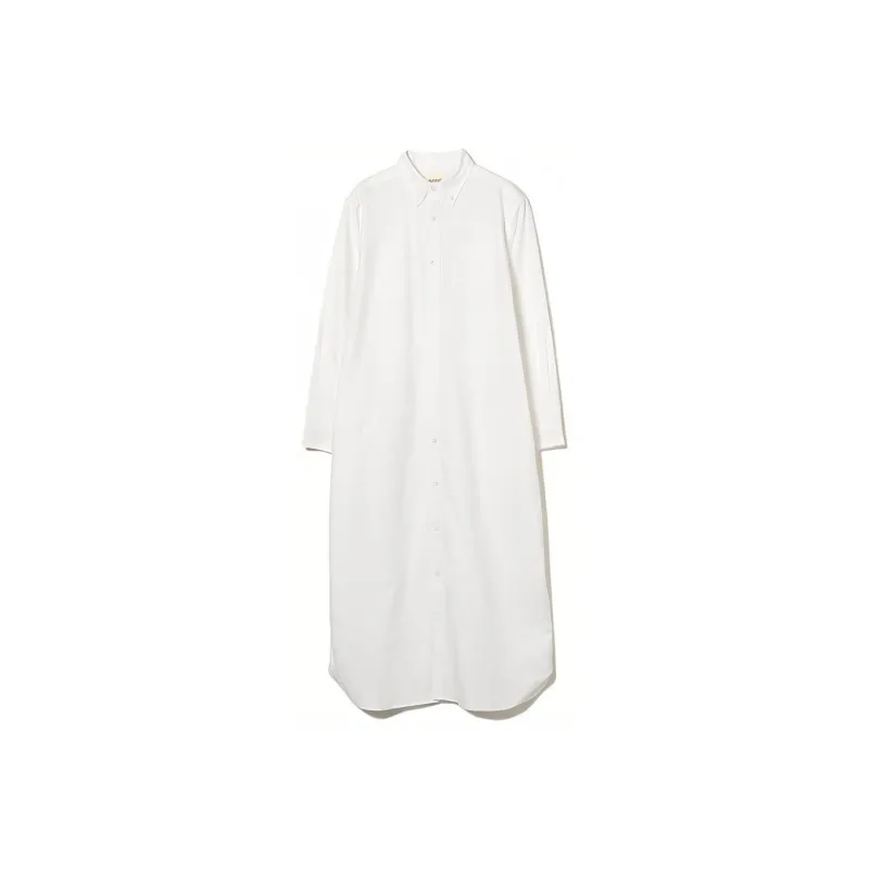 Beams Long Sleeved Dress Women's White-0