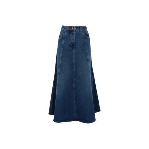 Twinset Oval T belt Denim Maxi Skirt