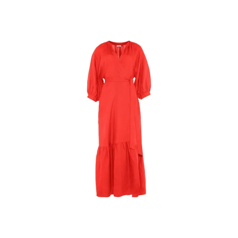Eres Joie Linen Wrap Dress-0