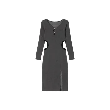 CHUU Long-Sleeved Dresses Women's Black Gray