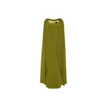 Marchesa Notte Embellished Cape Gown Dress
