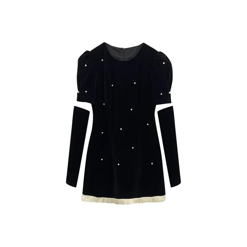 TUSHIFEI Long Sleeved Dresses Women's Black-0