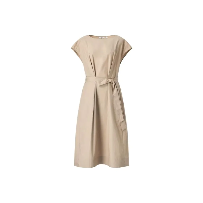 UNIQLO Short-Sleeved Dresses Women's Beige-0