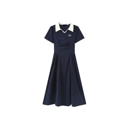 JOSR Short Sleeved Dresses Women's Dark Blue