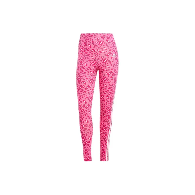 Adidas Free Shipping With AdiClub Essentials 3 Stripes Animal Print Leggings-0