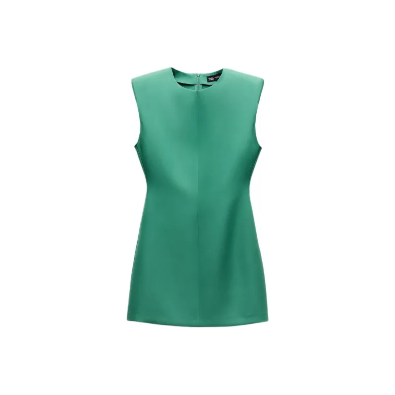 ZARA Sleeveless Dress Women's Apple Green-0