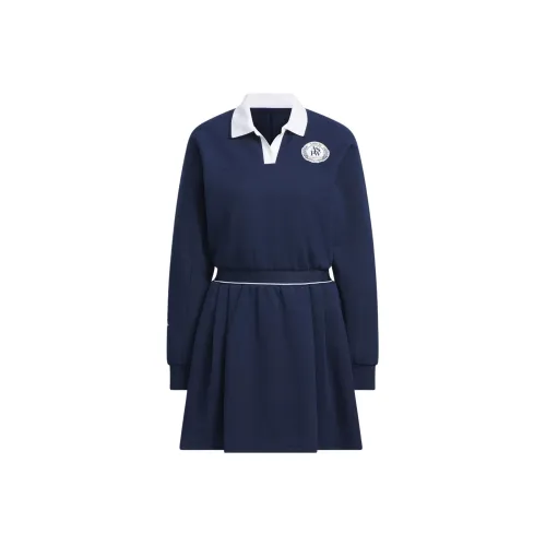 Adidas Verbiage Long Sleeve Dress Long Sleeved Dresses Women's College Navy