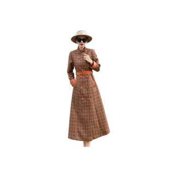 LANSEER Long-Sleeved Dresses Women's Orange