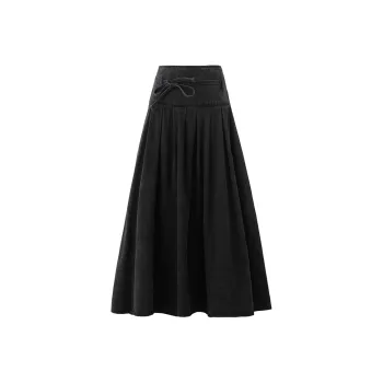 SOON FLOWER Denim Long Skirts Women's Black