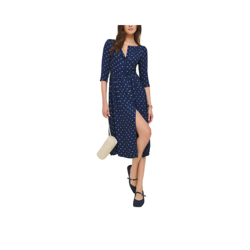 REFORMATION Adair Dress Long-Sleeved Dresses Women's Danube River Points-0