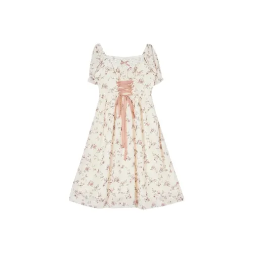 PLANE DRIFT Short Sleeved Dress Women's Fairy Pink