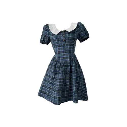 Lookinto Short Sleeved Dress Women's Blue