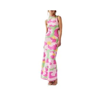 FREE PEOPLE The Wolf Gang Valencia Midi Dress Sleeveless Dress Women's Candy Floral/Candy Multicolor