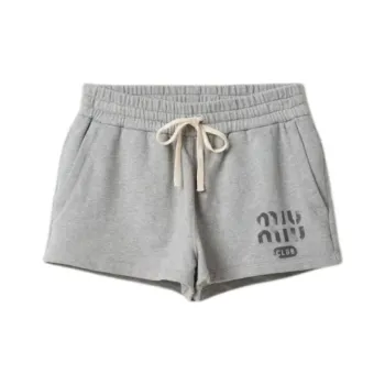 MIU MIU Logo print Cotton Track Shorts