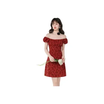 ONNFB Short Sleeved Dress Women's Red Floral