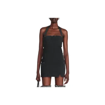 DION LEE SS24 RIVETED APRON DRESS Sleeveless Dress Women's WASHED BLACK/Washed Black