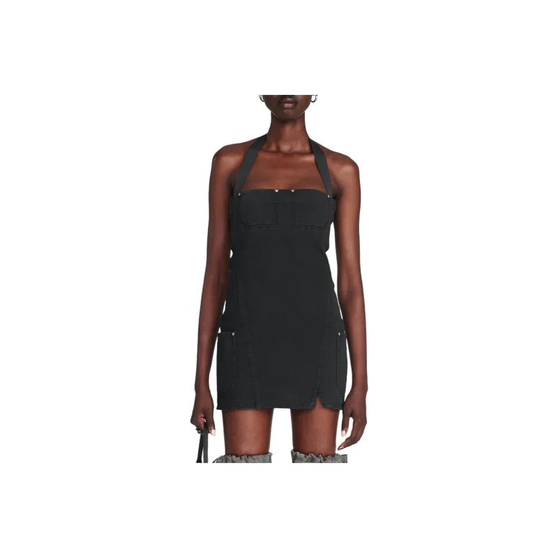 DION LEE SS24 RIVETED APRON DRESS Sleeveless Dress Women's WASHED BLACK/Washed Black-0