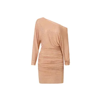 Self portrait Long Sleeved Dresses Women's Gold
