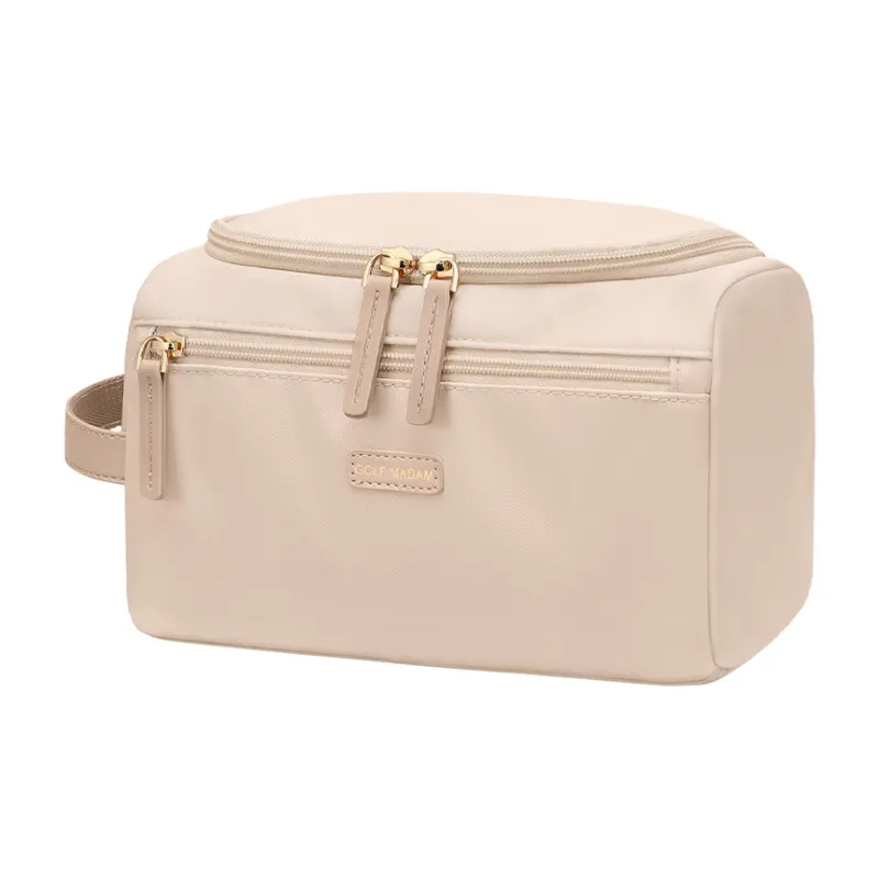 GOLF Water Repellent Fabric Makeup Bag Women's Elegant Black/Oat-4