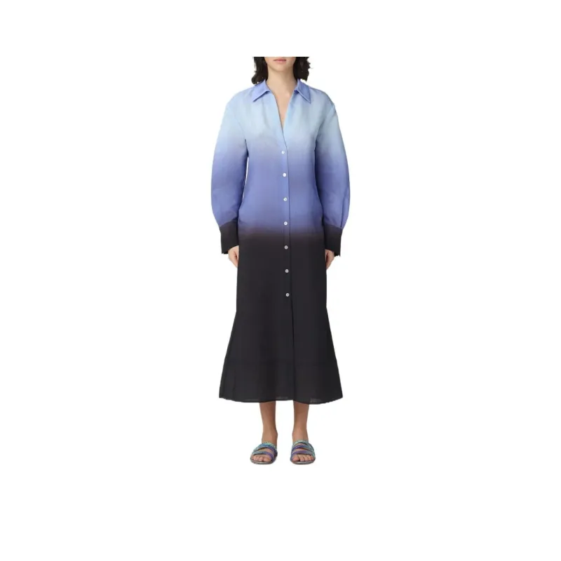VINCE Long-Sleeved Dresses Women's Blue Black-0
