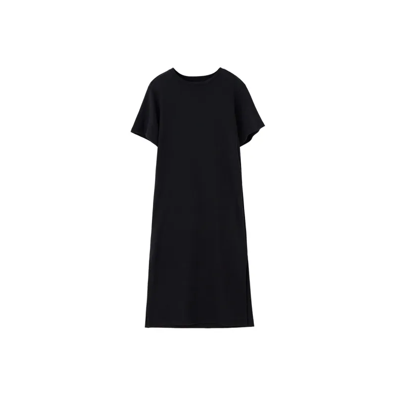 SOON FLOWER Short Sleeved Dresses Women's Black-0