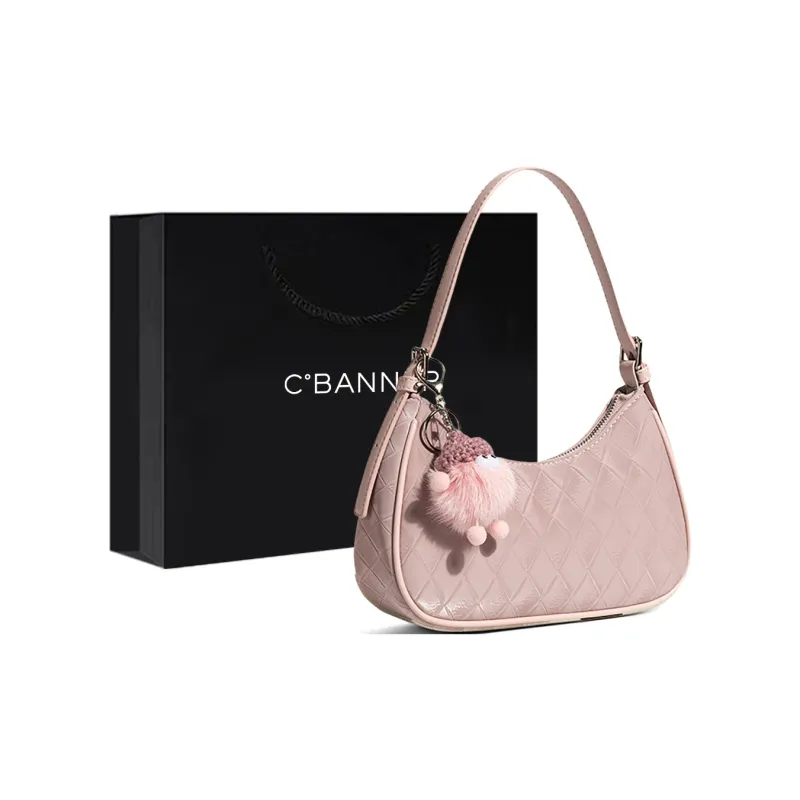 C°BANNER Synthetic Leather Shoulder Bag Trumpets Women's Ecru/Dusty Pink-5